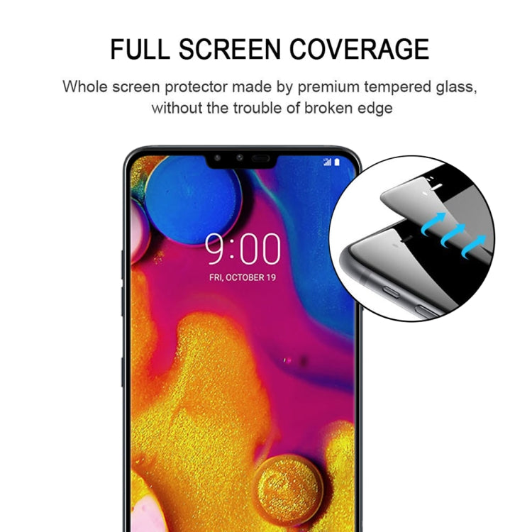 For LG V40 ThinQ 3D Curved Edge Tempered Glass Film(Black) - Mobile Accessories by buy2fix | Online Shopping UK | buy2fix