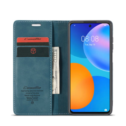 For Huawei P Smart 2021 CaseMe-013 Multifunctional Retro Frosted Horizontal Flip Leather Case with Card Slot & Holder & Wallet(Blue) - Huawei Cases by CaseMe | Online Shopping UK | buy2fix