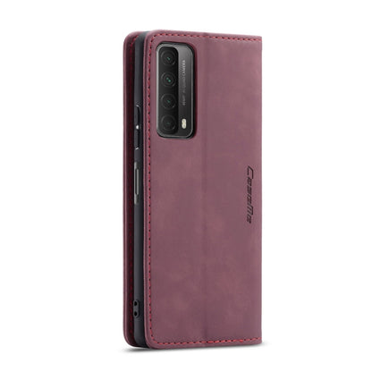 For Huawei P Smart 2021 CaseMe-013 Multifunctional Retro Frosted Horizontal Flip Leather Case with Card Slot & Holder & Wallet(Wine Red) - Huawei Cases by CaseMe | Online Shopping UK | buy2fix