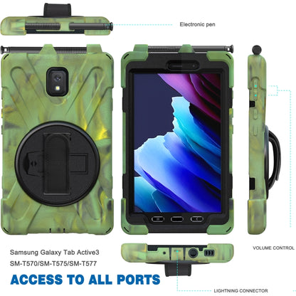 For Samsung Galaxy Tab active 3 T570 / T575 8.0 Shockproof Colorful Silicone + PC Protective Case with Holder & Shoulder Strap & Hand Strap(Camouflage) - Other Galaxy Tab PC by buy2fix | Online Shopping UK | buy2fix