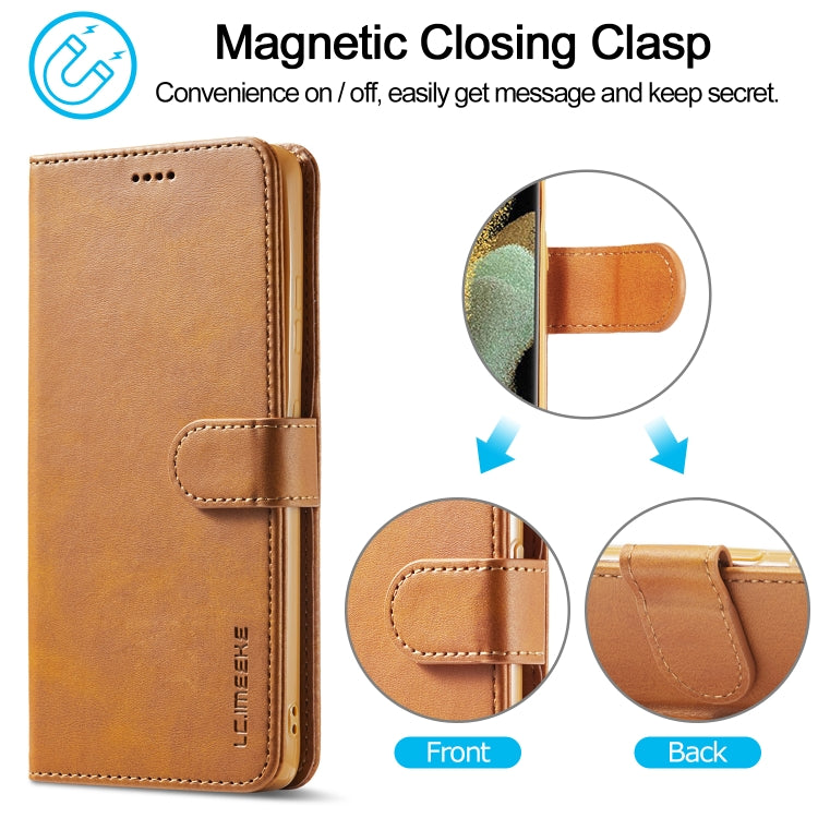 For Samsung Galaxy S21 Ultra 5G LC.IMEEKE Calf Texture Horizontal Flip Leather Case with Holder & Card Slots & Wallet(Yellow) - Galaxy S21 Ultra 5G Cases by LC.IMEEKE | Online Shopping UK | buy2fix