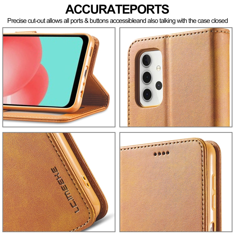 For Samsung Galaxy A32 5G LC.IMEEKE Calf Texture Horizontal Flip Leather Case, with Holder & Card Slots & Wallet & Photo Frame(Brown) - Galaxy Phone Cases by LC.IMEEKE | Online Shopping UK | buy2fix