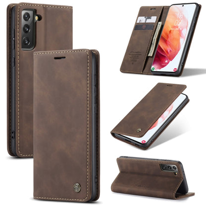 For Samsung Galaxy S21+ 5G CaseMe 013 Multifunctional Horizontal Flip Leather Case with Holder & Card Slot & Wallet(Coffee) - Galaxy S21+ 5G Cases by CaseMe | Online Shopping UK | buy2fix