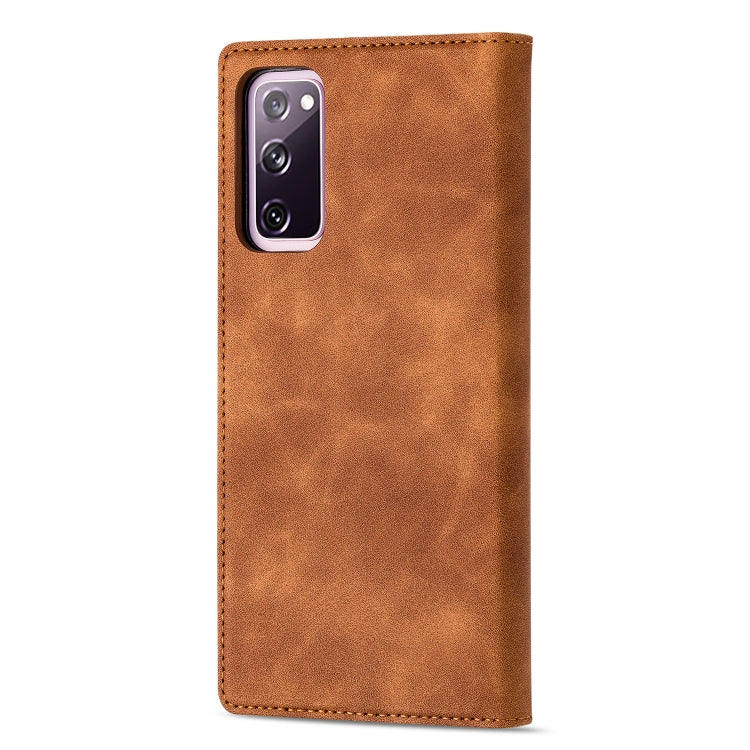 For Samsung Galaxy S20 FE GUSSIM GS-001 Business Style Horizontal Flip Skin Feel PU Leather Case with Holder & Card Slots & Wallet & Photo Frame(Brown) - Galaxy S20 FE Cases by GUSSIM | Online Shopping UK | buy2fix