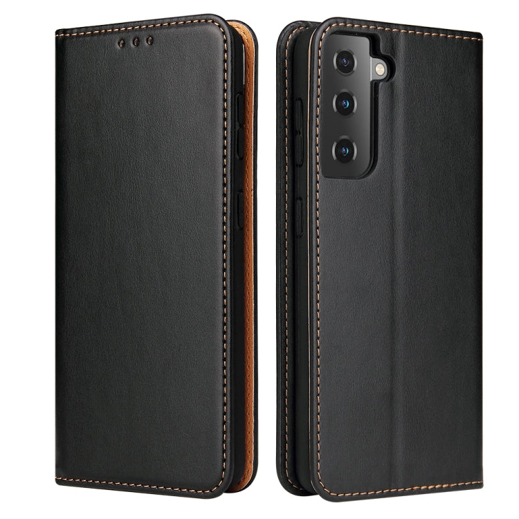 For Samsung Galaxy S21+ 5G Fierre Shann PU Genuine Leather Texture Horizontal Flip Leather Case with Holder & Card Slots & Wallet(Black) - Galaxy S21+ 5G Cases by FIERRE SHANN | Online Shopping UK | buy2fix