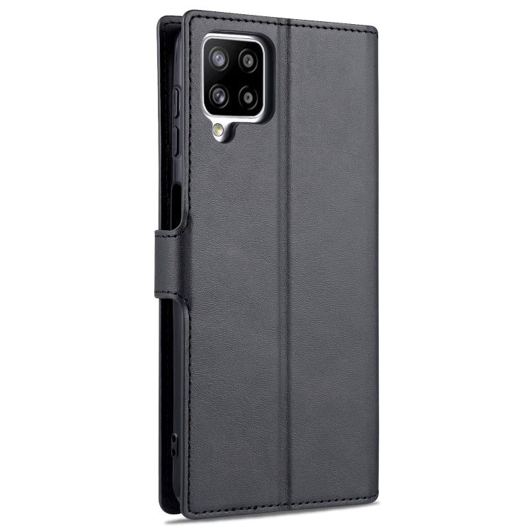 For Samsung Galaxy A12 AZNS Calf Texture Horizontal Flip Leather Case with Holder & Card Slots & Wallet & Photo Frame(Black) - Galaxy Phone Cases by AZNS | Online Shopping UK | buy2fix