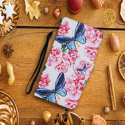 For Samsung Galaxy A12 Colored Drawing Pattern Horizontal Flip Leather Case with Holder & Card Slots & Wallet & Lanyard(Dragonfly Flower) - Samsung Accessories by buy2fix | Online Shopping UK | buy2fix