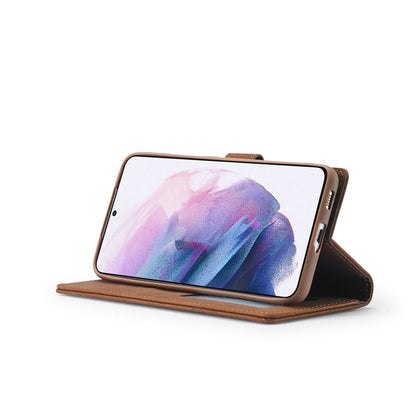 For Samsung Galaxy S21 5G Forwenw F1 Series Matte Strong Magnetism Horizontal Flip Leather Case with Holder & Card Slots & Wallet & Photo Frame(Brown) - Galaxy S21 5G Cases by Forwenw | Online Shopping UK | buy2fix