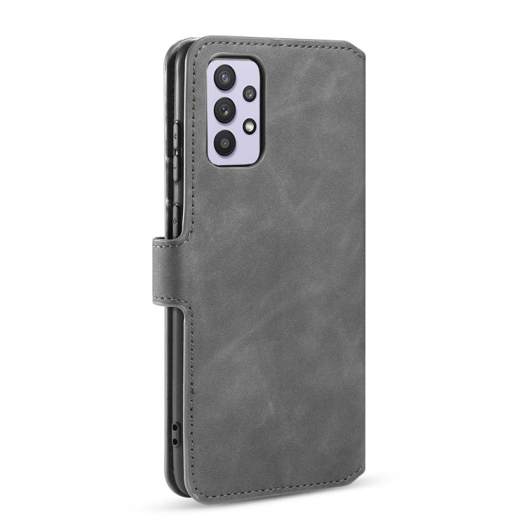 For samsung Galaxy A32 5G DG.MING Retro Oil Side Horizontal Flip Leather Case with Holder & Card Slots & Wallet(Grey) - Galaxy Phone Cases by DG.MING | Online Shopping UK | buy2fix