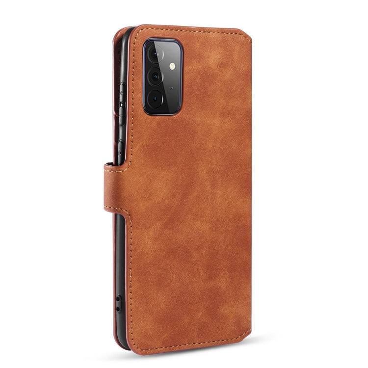 For samsung Galaxy A72 5G / 4G DG.MING Retro Oil Side Horizontal Flip Leather Case with Holder & Card Slots & Wallet(Brown) - Galaxy Phone Cases by DG.MING | Online Shopping UK | buy2fix