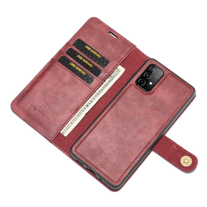 For Samsung Galaxy A52 5G / 4G DG.MING Crazy Horse Texture Flip Detachable Magnetic Leather Case with Holder & Card Slots & Wallet(Red) - Galaxy Phone Cases by DG.MING | Online Shopping UK | buy2fix