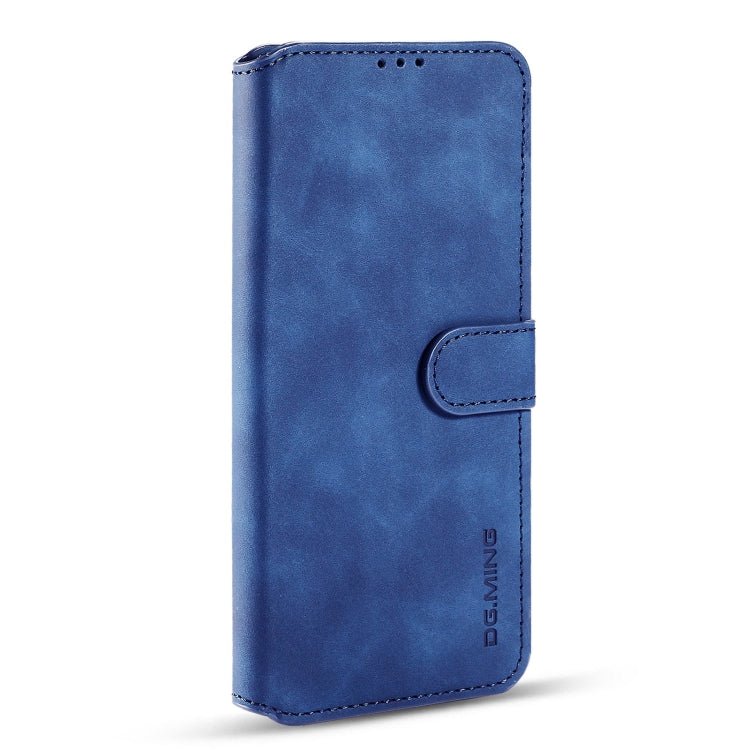 For Samsung Galaxy S21 Ultra 5G DG.MING Retro Oil Side Horizontal Flip Case with Holder & Card Slots & Wallet(Blue) - Galaxy S21 5G Cases by DG.MING | Online Shopping UK | buy2fix