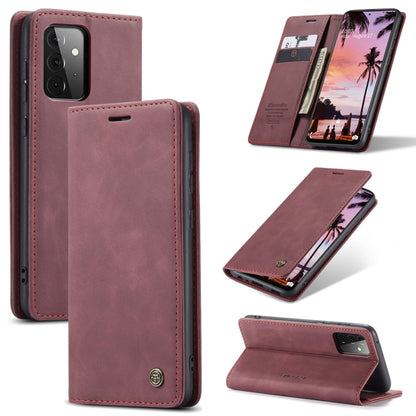 For Samsung Galaxy A72 5G / 4G CaseMe 013 Multifunctional Horizontal Flip Leather Case with Holder & Card Slot & Wallet(Wine Red) - Galaxy Phone Cases by CaseMe | Online Shopping UK | buy2fix