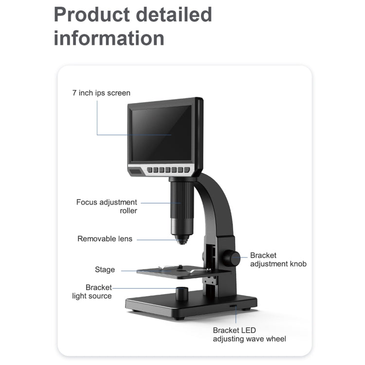 inskam315 7 inch IPS Screen 2000X 12MP HD Digital Microscope - Consumer Electronics by buy2fix | Online Shopping UK | buy2fix