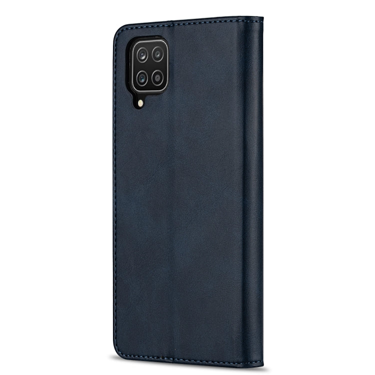 For Samsung Galaxy A12 5G GUSSIM Business Style Horizontal Flip Leather Case with Holder & Card Slots & Wallet(Blue) - Galaxy Phone Cases by GUSSIM | Online Shopping UK | buy2fix