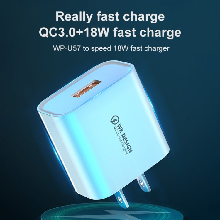 WK WP-U57 Max 18W Maxspeed QC3.0 Fast Charger +  USB to Micro USB Data Cable, Plug Type:US Plug - USB Charger by WK | Online Shopping UK | buy2fix