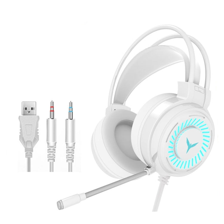 2 PCS G58 Head-Mounted Gaming Wired Headset with Microphone, Cable Length: about 2m, Color:White Colorful 3.5mm Version - Multimedia Headset by buy2fix | Online Shopping UK | buy2fix