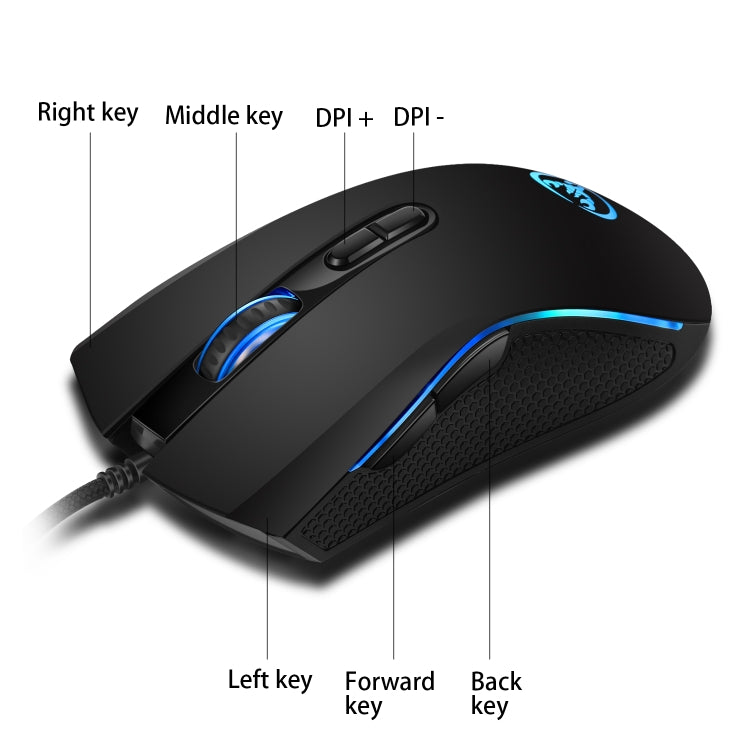 HXSJ P6+V100+A869 Keyboard Mouse Converter + One-handed Keyboard + Gaming Mouse Set - Wired Mice by HXSJ | Online Shopping UK | buy2fix