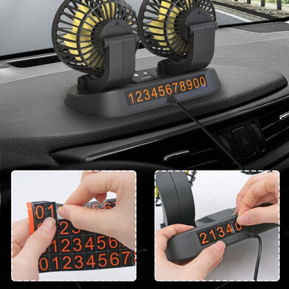 F410 24V Car Dual-head Folding Electric Cooling Fan with Temporary Temporary Parking Card - In Car by buy2fix | Online Shopping UK | buy2fix