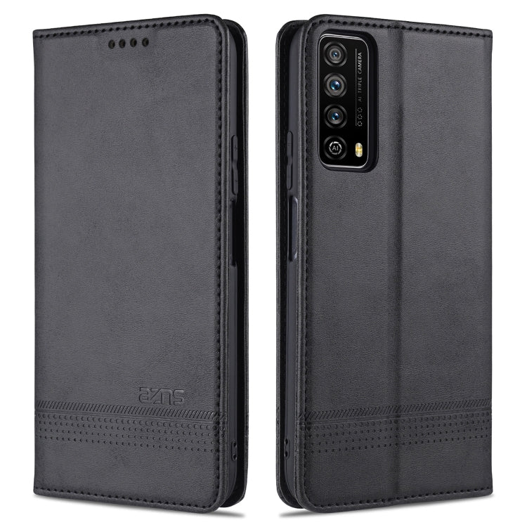 For Huawei P smart 2021 AZNS Magnetic Calf Texture Horizontal Flip Leather Case with Card Slots & Holder & Wallet(Black) - Huawei Cases by AutSpace | Online Shopping UK | buy2fix