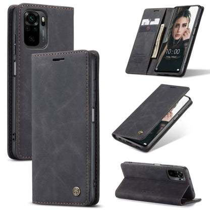 For Xiaomi Redmi Note 10 4G / Note 10s CaseMe 013 Multifunctional Horizontal Flip Leather Case with Holder & Card Slot & Wallet(Black) - Xiaomi Cases by CaseMe | Online Shopping UK | buy2fix