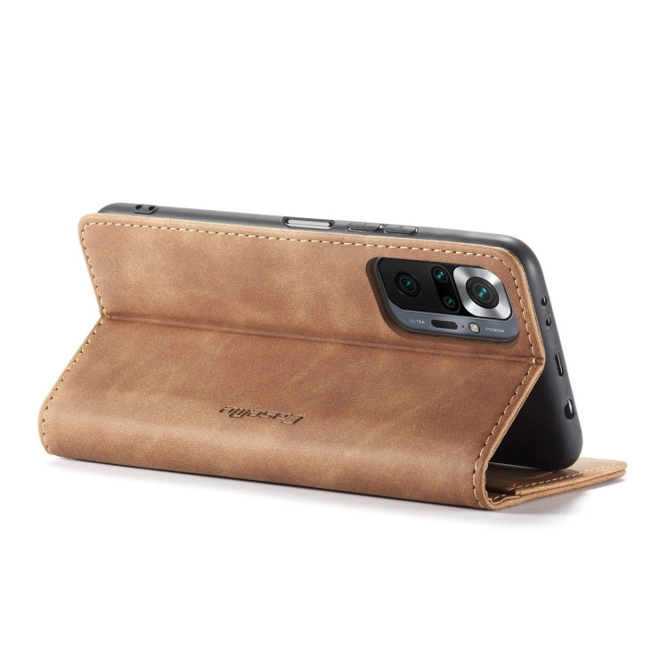 For Xiaomi Redmi Note 10 Pro 4G / Note 10 Pro Max CaseMe 013 Multifunctional Horizontal Flip Leather Case with Holder & Card Slot & Wallet(Brown) - Xiaomi Cases by CaseMe | Online Shopping UK | buy2fix