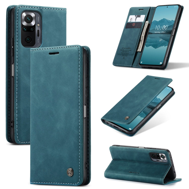 For Xiaomi Redmi Note 10 Pro 4G / Note 10 Pro Max CaseMe 013 Multifunctional Horizontal Flip Leather Case with Holder & Card Slot & Wallet(Blue) - Xiaomi Cases by CaseMe | Online Shopping UK | buy2fix