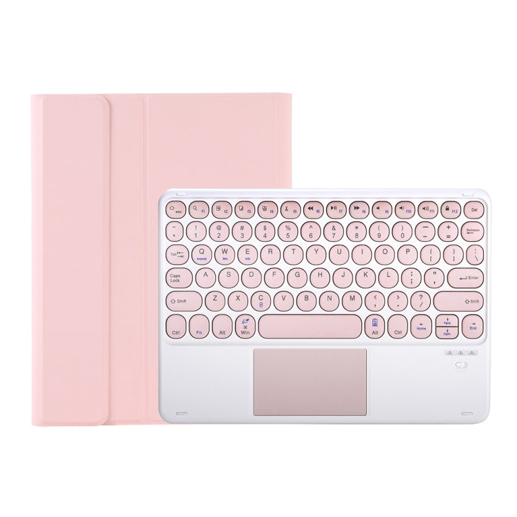 YT098B-A Detachable Candy Color Skin Feel Texture Round Keycap Bluetooth Keyboard Leather Case with Touch Control For  iPad Air 11 2024 / 2025 / Air 4 10.9 2020 / Air 5 10.9 2022 (Pink) - For iPad Air by buy2fix | Online Shopping UK | buy2fix