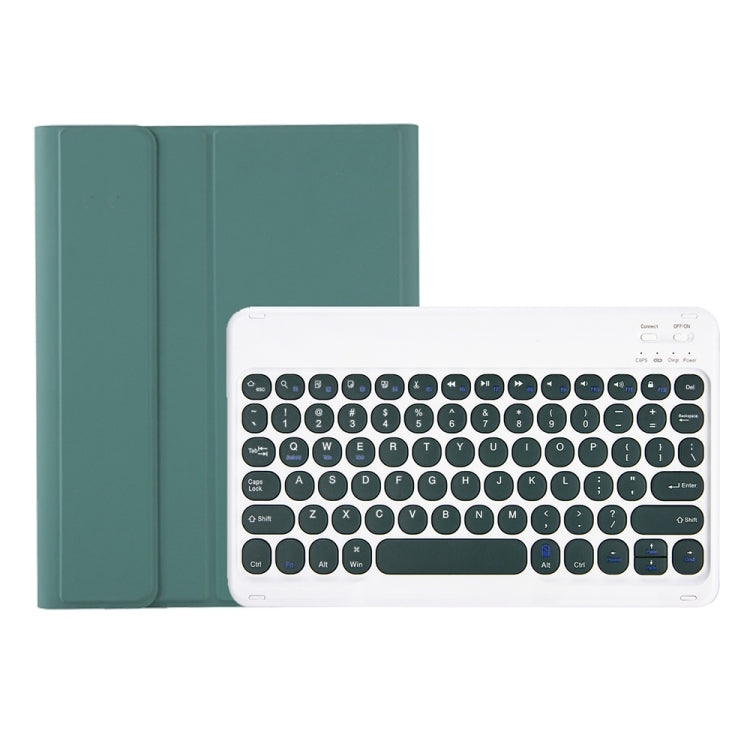 YT098B Detachable Candy Color Skin Feel Texture Round Keycap Bluetooth Keyboard Leather Case For iPad Air 11 2024 / 2025 / Air 4 10.9 2020 / Air 5 10.9 2022 (Dark Green) - For iPad Air by buy2fix | Online Shopping UK | buy2fix