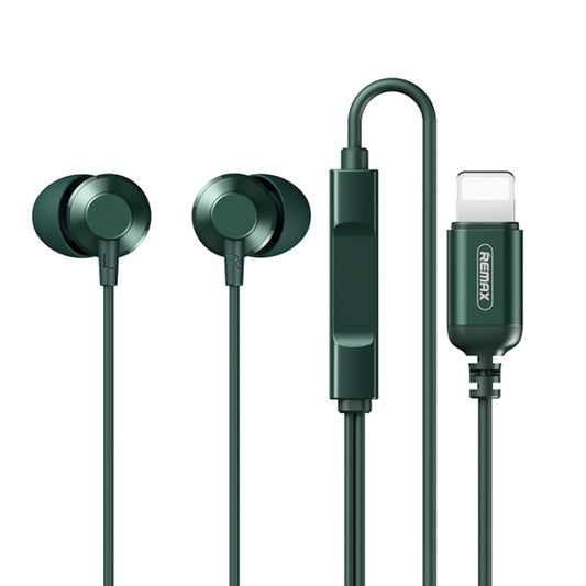 Remax RM-512i 8 Pin Interface Wired Call Bluetooth Music Earphone, Support Wired Control, Cable Length: 1.2m(Green) - In Ear Wired Earphone by REMAX | Online Shopping UK | buy2fix