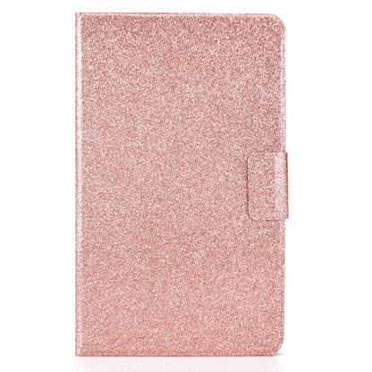 For Samsung Galaxy Tab A7 Lite T220 Glitter Horizontal Flip Leather Case with Holder & Card Slots(Rose Gold) - Samsung Accessories by buy2fix | Online Shopping UK | buy2fix