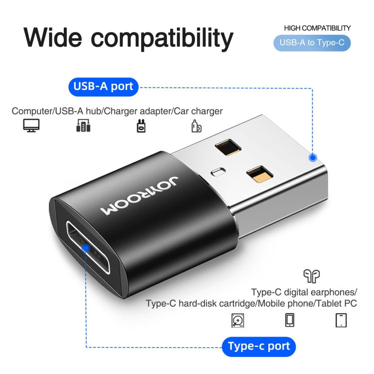 JOYROOM S-H152 3A USB Male to USB-C / Type-C Female OTG Adapter(Black) - OTG Adapter by JOYROOM | Online Shopping UK | buy2fix