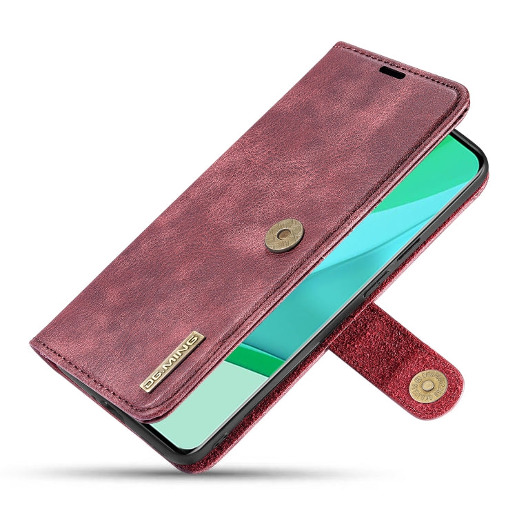 For OnePlus 9 Pro DG.MING Crazy Horse Texture Flip Detachable Magnetic Leather Case with Holder & Card Slots & Wallet(Red) - OnePlus Cases by DG.MING | Online Shopping UK | buy2fix