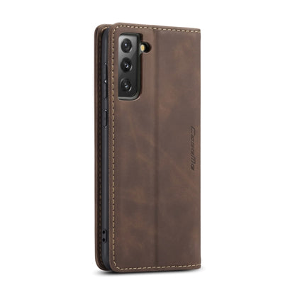 For Samsung Galaxy S21 FE CaseMe 013 Multifunctional Horizontal Flip Leather Case, with Card Slot & Holder & Wallet(Coffee) - Galaxy Phone Cases by CaseMe | Online Shopping UK | buy2fix