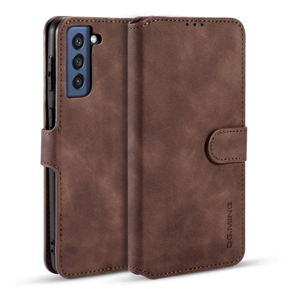 For Samsung Galaxy S21 FE DG.MING Retro Oil Side Horizontal Flip Leather Case with Holder & Card Slots & Wallet(Coffee) - Galaxy Phone Cases by DG.MING | Online Shopping UK | buy2fix