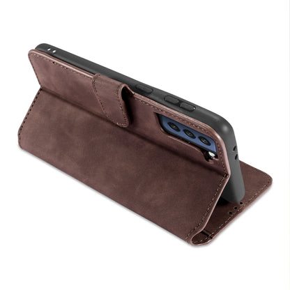 For Samsung Galaxy S21 FE DG.MING Retro Oil Side Horizontal Flip Leather Case with Holder & Card Slots & Wallet(Coffee) - Galaxy Phone Cases by DG.MING | Online Shopping UK | buy2fix