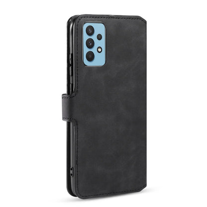 For Samsung Galaxy A32 4G DG.MING Retro Oil Side Horizontal Flip Leather Case with Holder & Card Slots & Wallet(Black) - Galaxy Phone Cases by DG.MING | Online Shopping UK | buy2fix