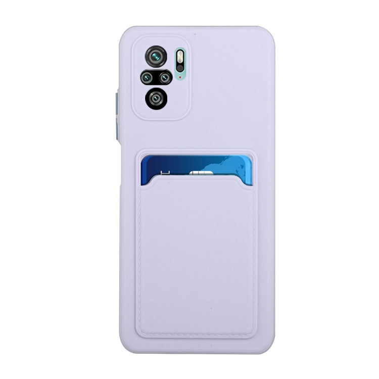 For Xiaomi Redmi Note 10 Pro Card Slot Design Shockproof TPU Protective Case(Purple) - Xiaomi Accessories by buy2fix | Online Shopping UK | buy2fix