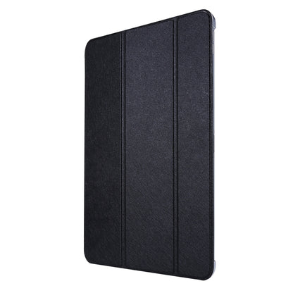 For iPad Air 13 2025 / 2024 / iPad Pro 12.9 2022 / 2021 Silk Texture Three-fold Horizontal Flip Leather Tablet Case with Holder & Pen Slot(Black) - iPad Pro 12.9 (2022/2021) Cases by buy2fix | Online Shopping UK | buy2fix