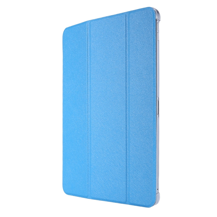 For iPad Air 13 2025 / 2024 / iPad Pro 12.9 2022 / 2021 Silk Texture Three-fold Horizontal Flip Leather Tablet Case with Holder & Pen Slot(Sky Blue) - iPad Pro 12.9 (2022/2021) Cases by buy2fix | Online Shopping UK | buy2fix