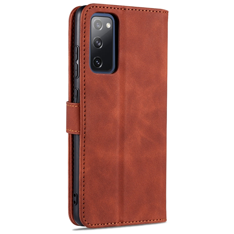 For Samsung Galaxy S20 FE / S20 Lite / S20 Fan Edition / S20 FE 5G / S20 FE 2022 AZNS Skin Feel Calf Texture Horizontal Flip Leather Case with Card Slots & Holder & Wallet(Brown) - Galaxy S20 FE Cases by AZNS | Online Shopping UK | buy2fix