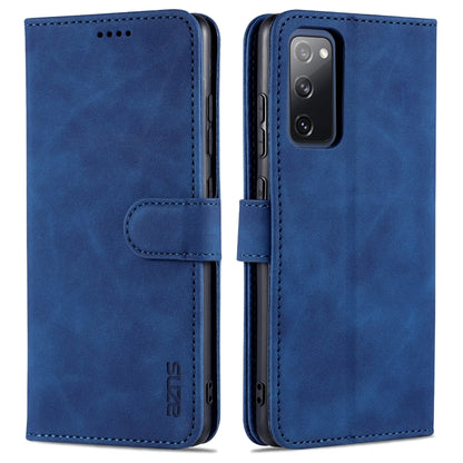 For Samsung Galaxy S20 FE / S20 Lite / S20 Fan Edition / S20 FE 5G / S20 FE 2022 AZNS Skin Feel Calf Texture Horizontal Flip Leather Case with Card Slots & Holder & Wallet(Blue) - Galaxy S20 FE Cases by AZNS | Online Shopping UK | buy2fix