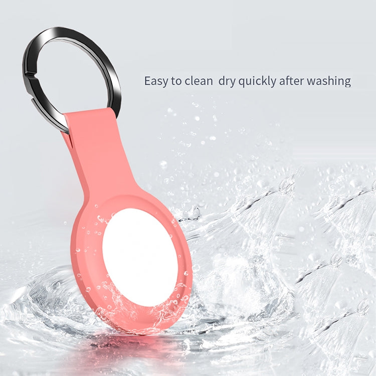 Mutural Liquid Silicone Protective Case with Key Ring for AirTag(Orange Red) - Other by Mutural | Online Shopping UK | buy2fix