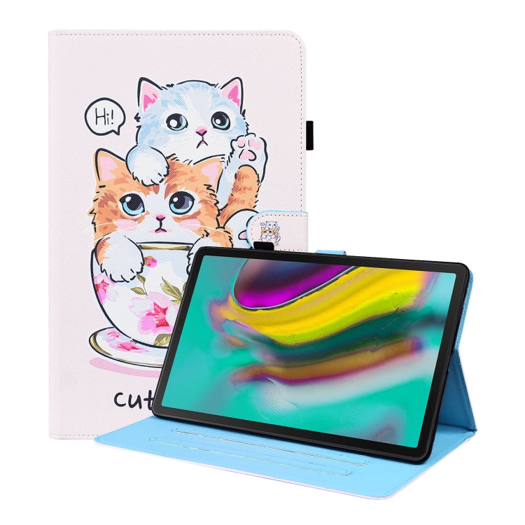 For Samsung Galaxy Tab S5e 10.5 SM-T720 / SM-T725 Animal Pattern Horizontal Flip Leather Case with Holder & Card Slots & Photo Frame(Cat Brothers) - Tab S5E 10.5 T720 / T725 by buy2fix | Online Shopping UK | buy2fix