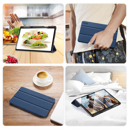 For Samsung Galaxy Tab S8+ / Tab S8 Plus /  Tab S7 FE / Tab S7+ DUX DUCIS Domo Series Horizontal Flip Magnetic PU Leather Case with Three-folding Holder & Wake-up / Sleep Function(Blue) - Galaxy Tab S8+ Cases by DUX DUCIS | Online Shopping UK | buy2fix