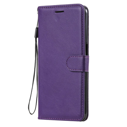 For OPPO A93 5G / A54 5G / A74 5G Solid Color Horizontal Flip Protective Leather Case with Holder & Card Slots & Wallet & Photo Frame & Lanyard(Purple) - OPPO & vivo Accessories by buy2fix | Online Shopping UK | buy2fix