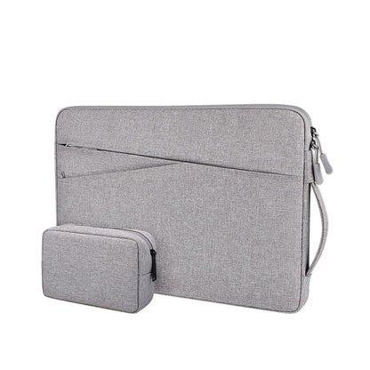 ND01DS Polyester Notebook Laptop Liner Bag with Small Bag, Size:14.1-15.4 inch(Hemp Grey) - 15 inch by buy2fix | Online Shopping UK | buy2fix