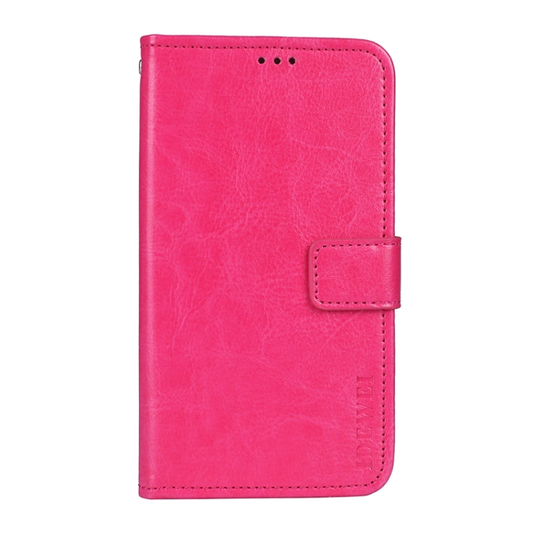 For OPPO Realme C11 (2021) idewei Crazy Horse Texture Horizontal Flip Leather Case with Holder & Card Slots & Wallet(Rose Red) - Realme Cases by idewei | Online Shopping UK | buy2fix