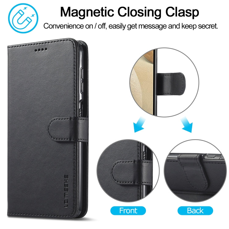 For Samsung Galaxy A22 4G LC.IMEEKE Calf Texture Horizontal Flip Leather Case with Holder & Card Slots & Wallet(Black) - Galaxy Phone Cases by LC.IMEEKE | Online Shopping UK | buy2fix