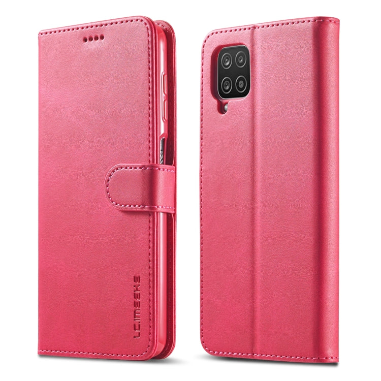 For Samsung Galaxy A22 4G LC.IMEEKE Calf Texture Horizontal Flip Leather Case with Holder & Card Slots & Wallet(Red) - Galaxy Phone Cases by LC.IMEEKE | Online Shopping UK | buy2fix